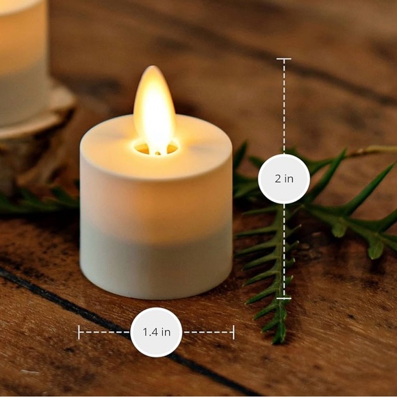 Luminara Set Of Two 1.7” x 2” Wax Ivory Tealights. - Picture 8 of 8